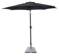 Parasol m/krank og tilt sort Ø300 x H247 cm - Sunlife